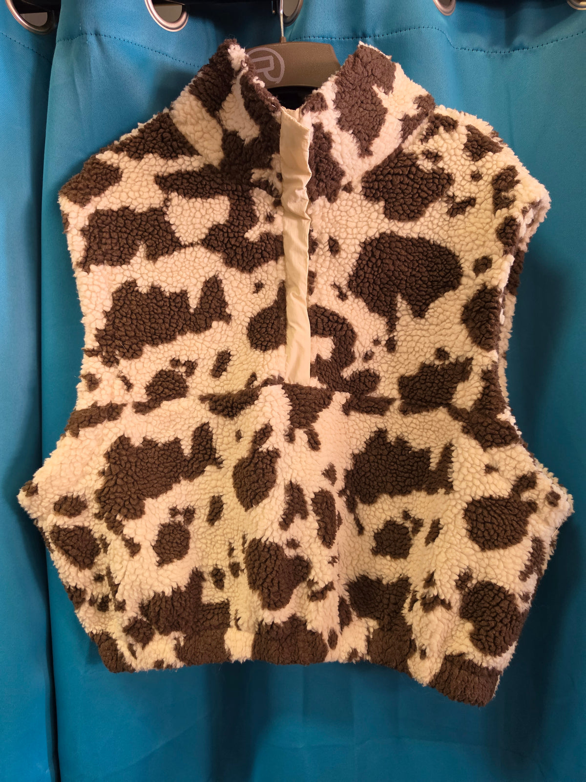 Cow Print Fleece Vest