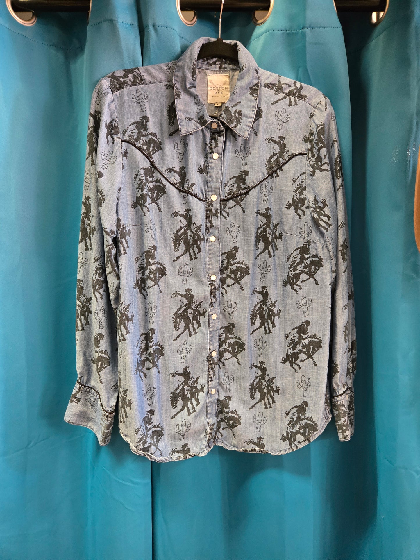 Western Print Yoke Detail                        Denim Shirt