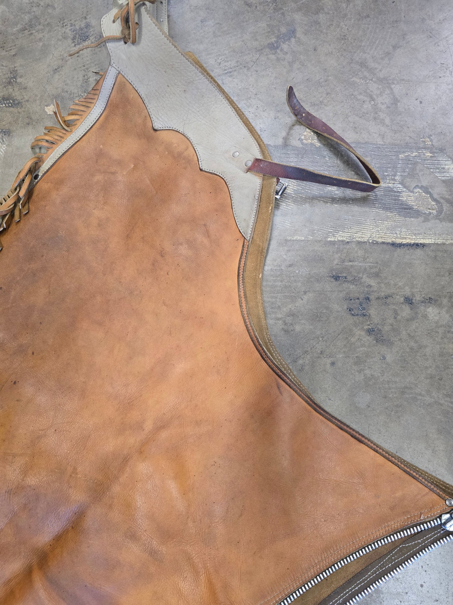 Leather Fringed Chaps/Full Zip