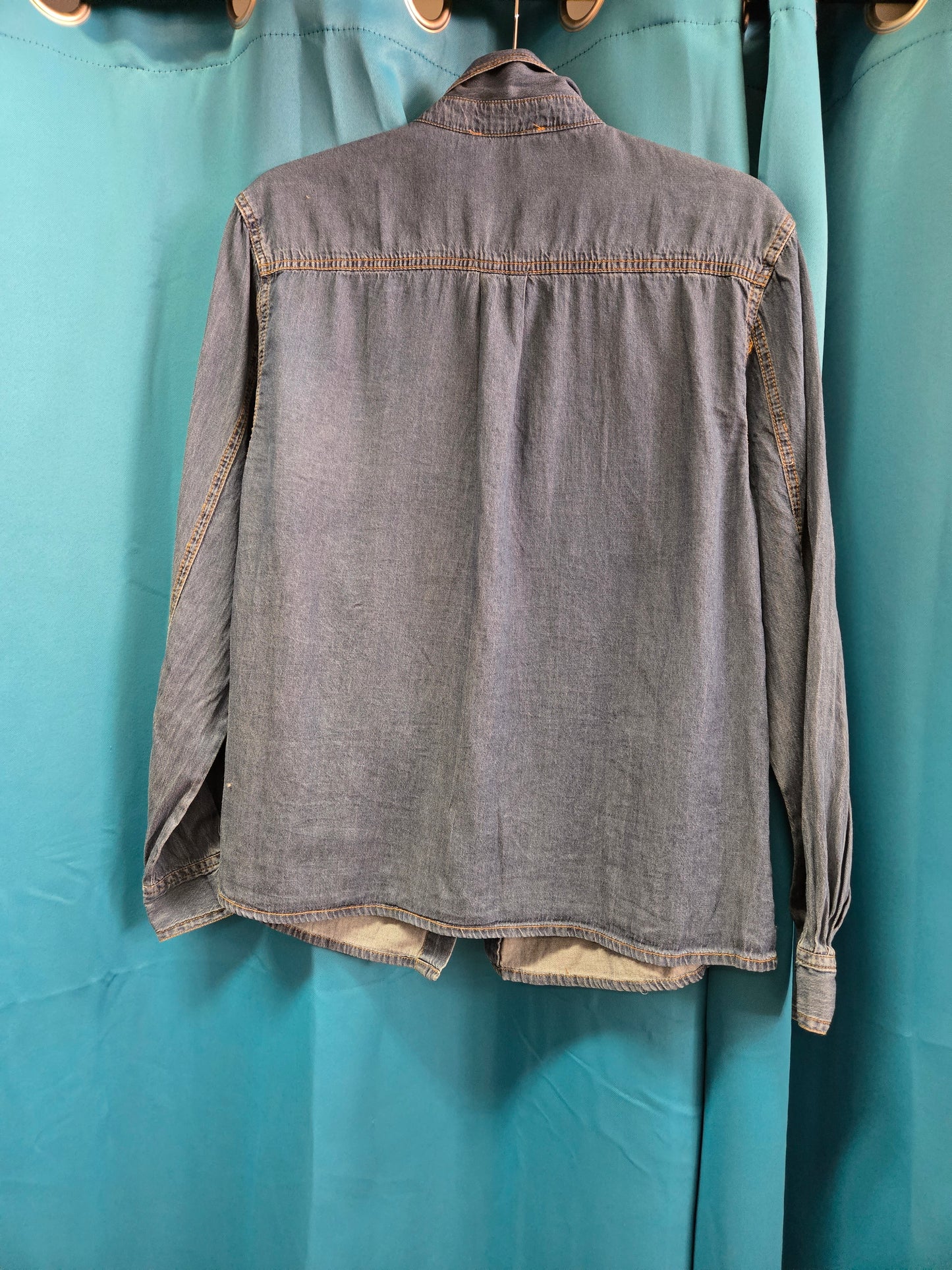 NEW Tie Neck Chambray Blouse