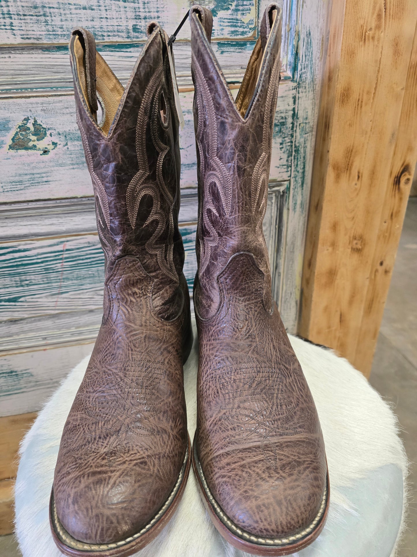 Brown Round Toe Boot