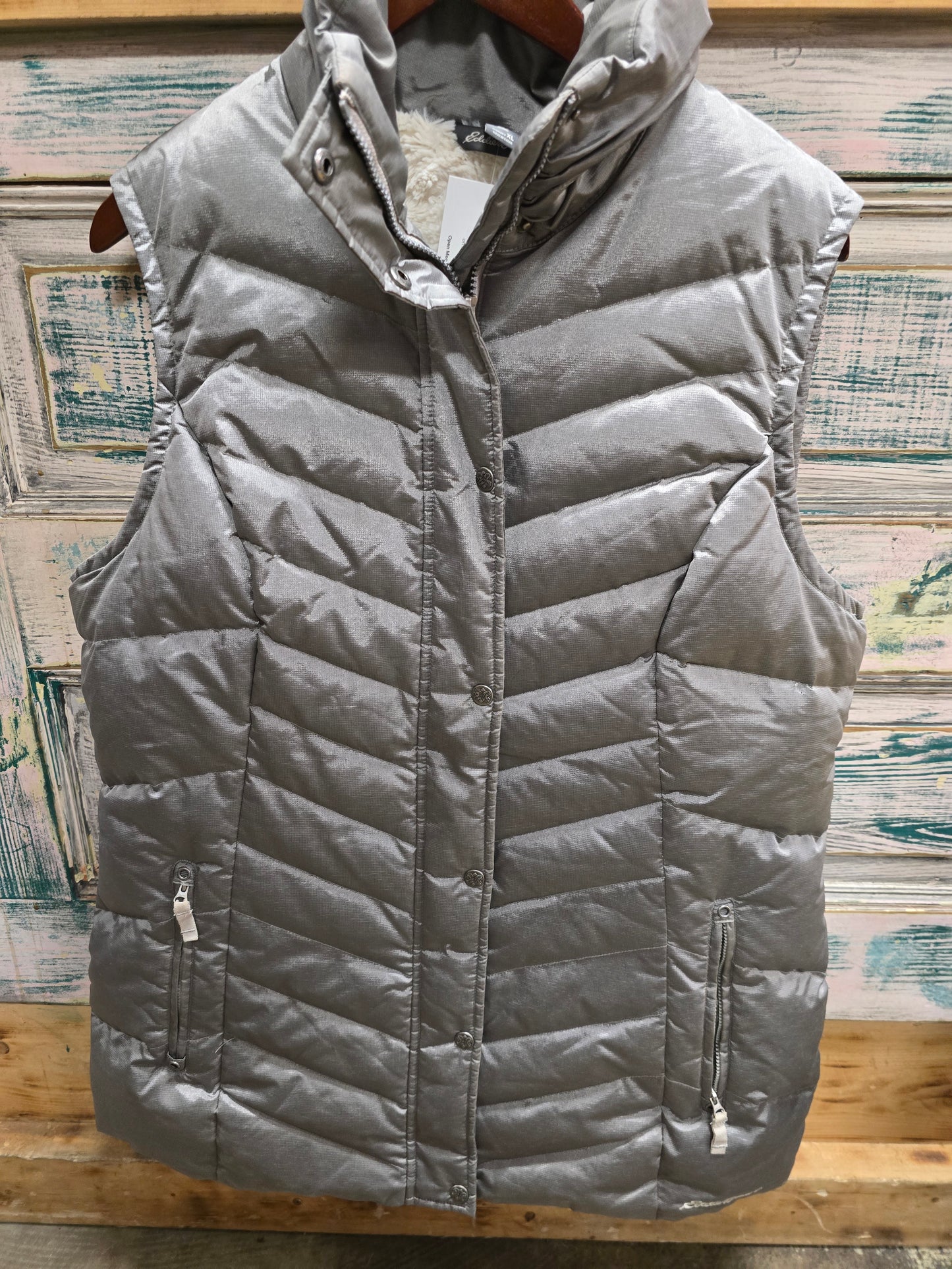 Silver Sherpa Lined Vest