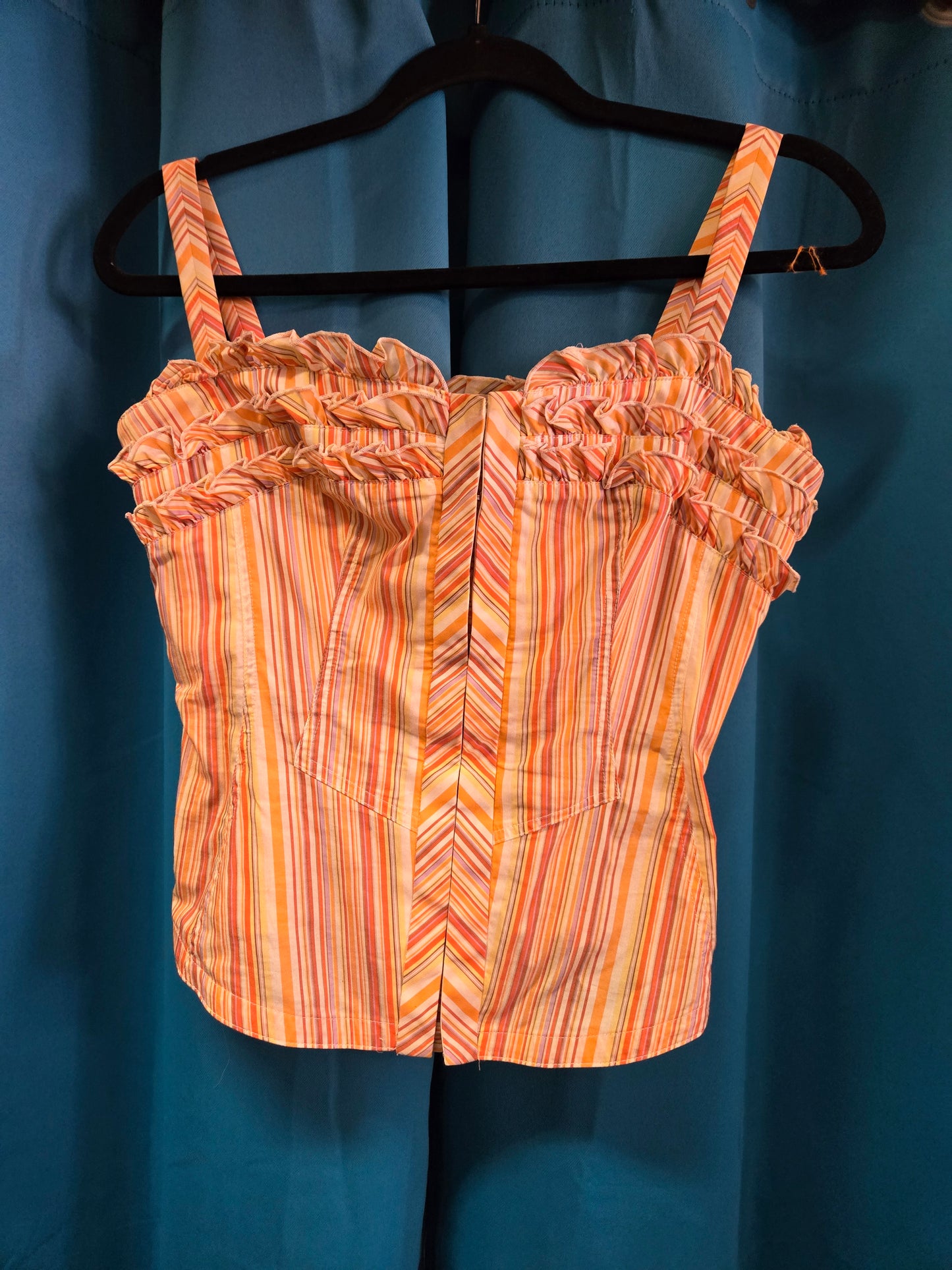 Orange Striped Tank                           Ruffle Details