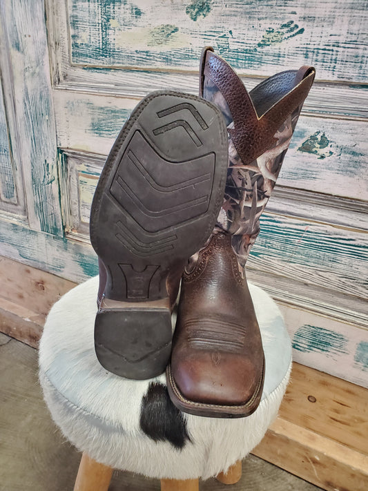 Mens Camo Top Sq. Toe Boot