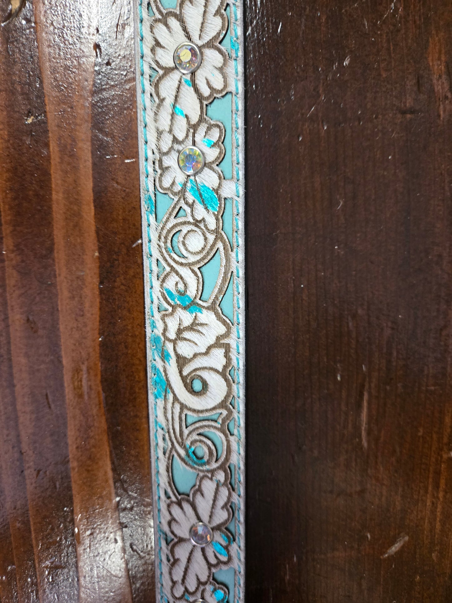 NEW Mint Inlay Carved Belt