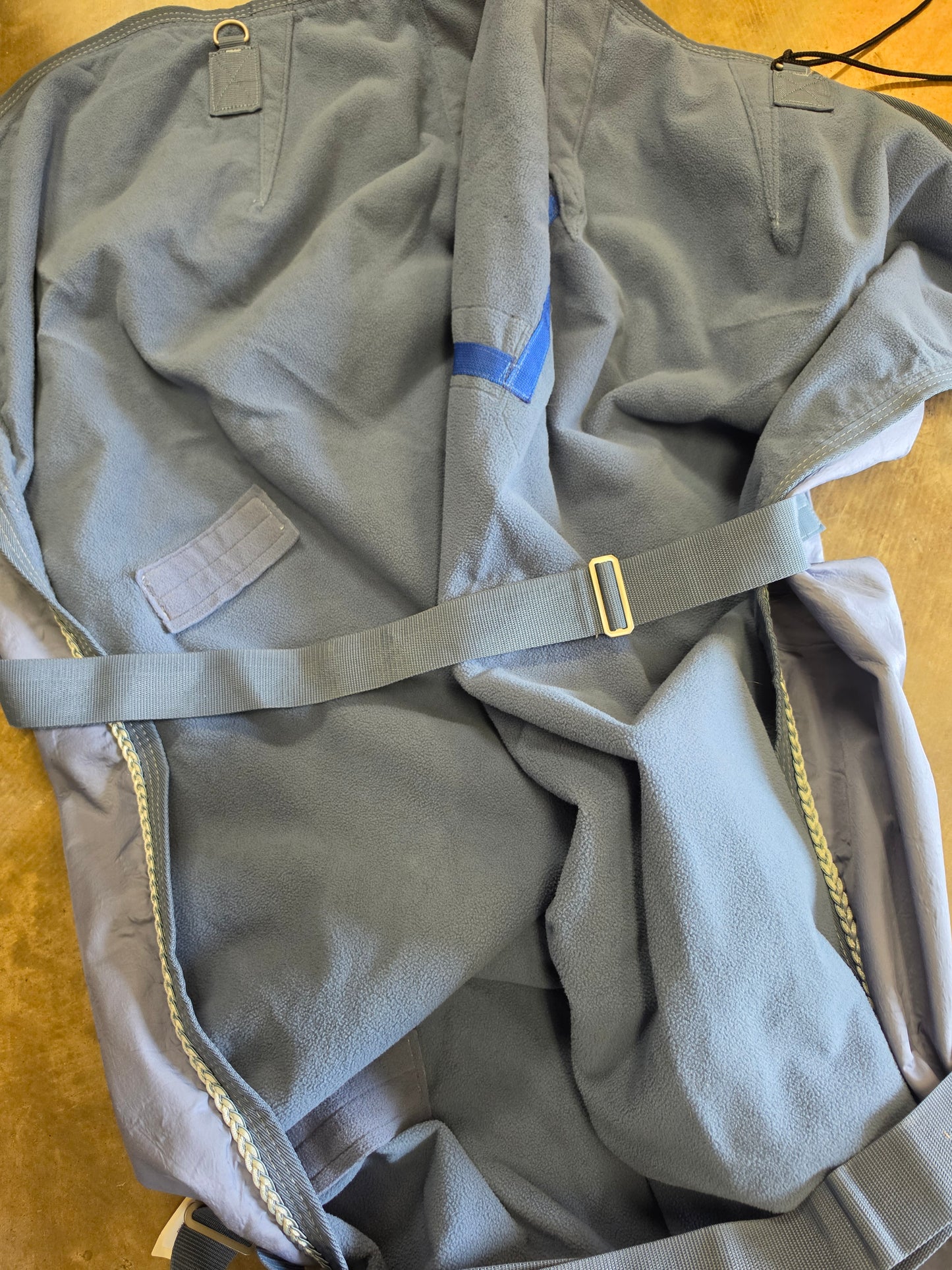 Blue Fleece Lined Turnout/Cooler                     Repairs