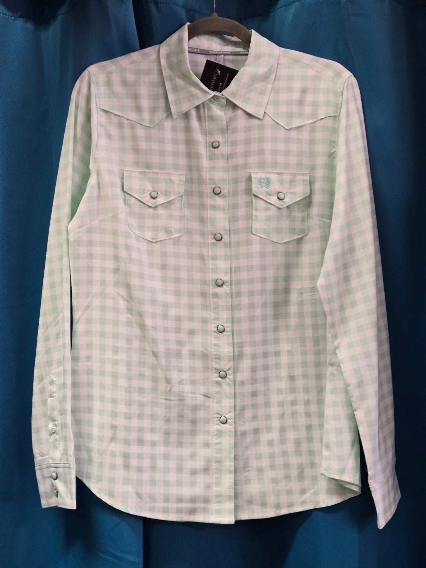 NEW Ladies Mint Green Checked                        W/Shirt