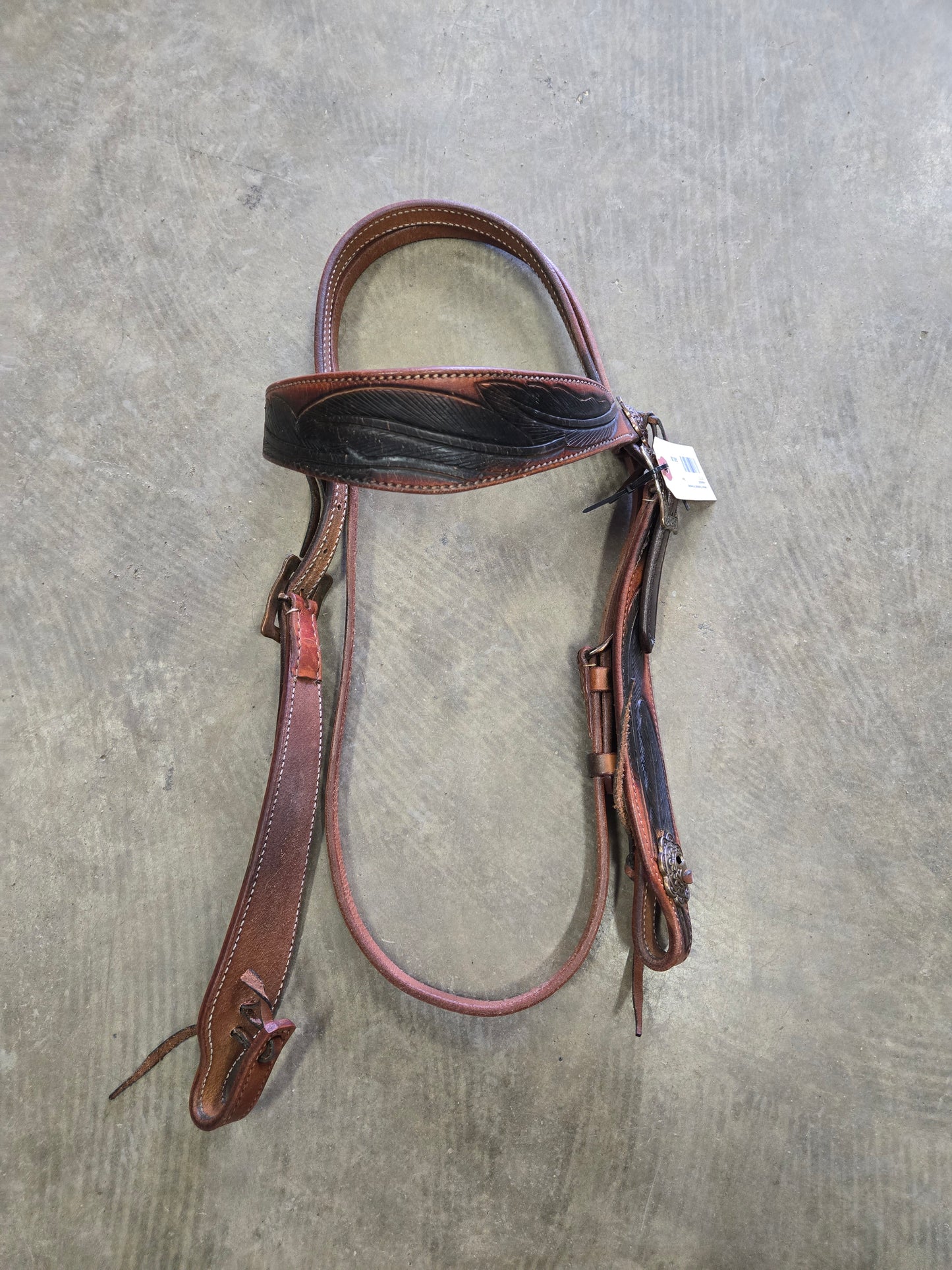 Feather Stamped Browband                   Headstall