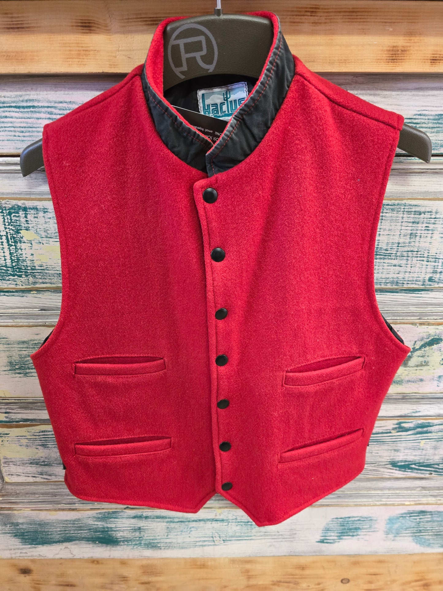 Ladies Red Wool Vest (Vintage)