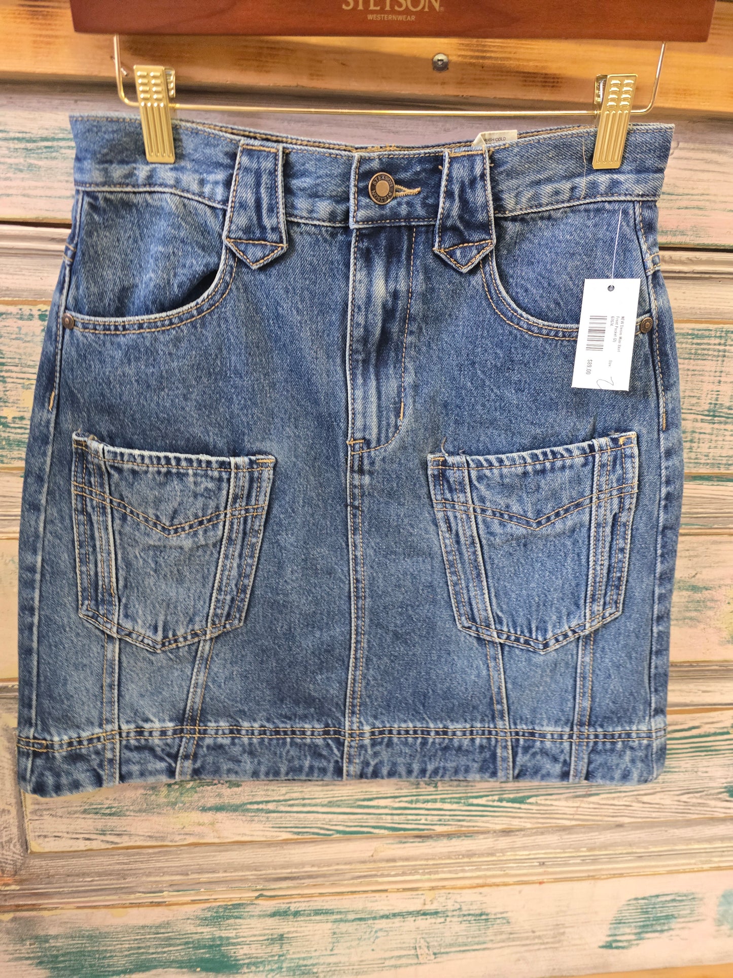 NEW Denim Mini Skirt                           Front Pocket