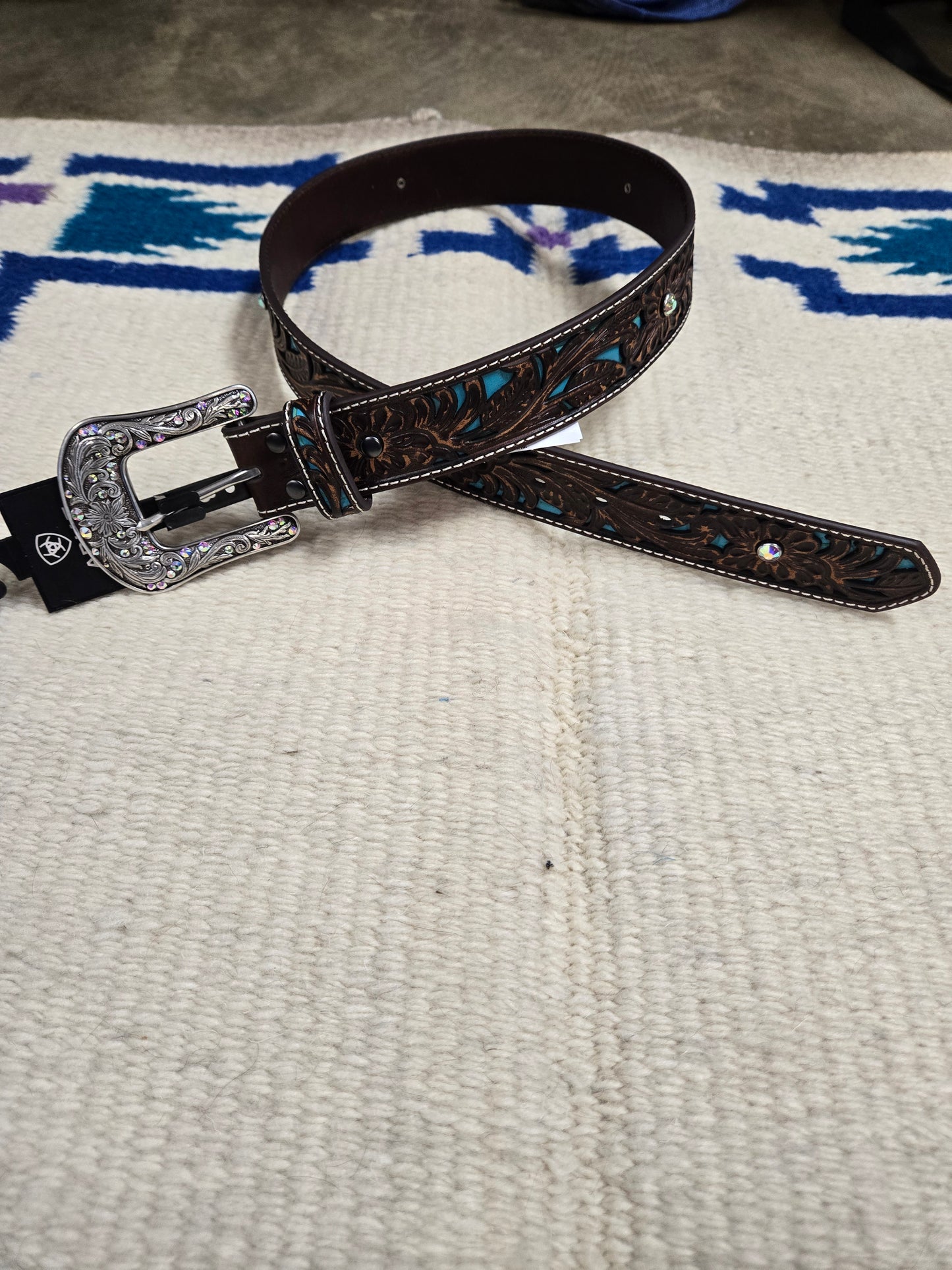 NEW Teal Inlay Belt- Ariat