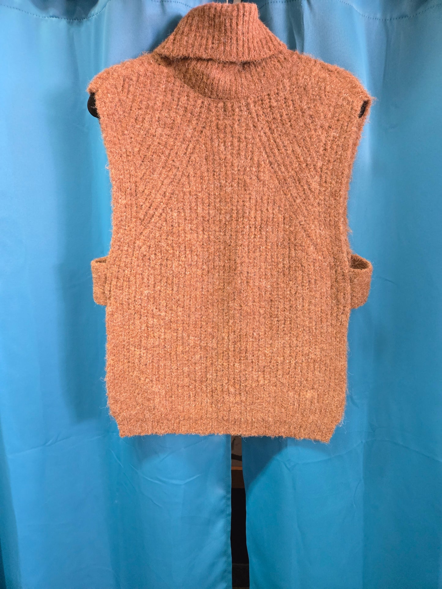 Brown Cowl Sweater Vest
