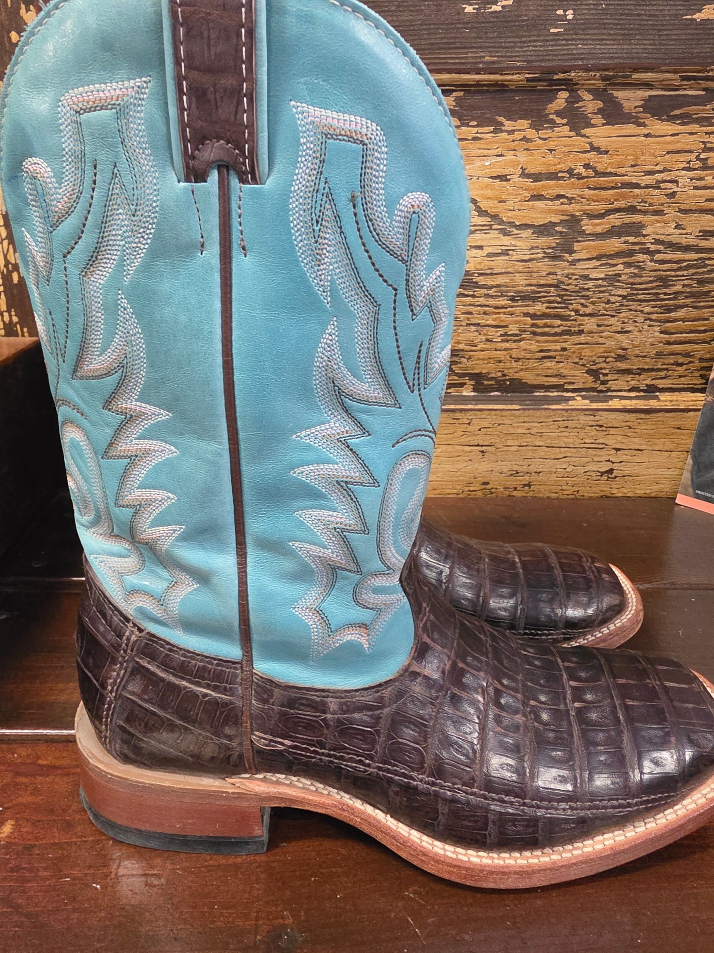 Ladies Blue Top Boulet Boots