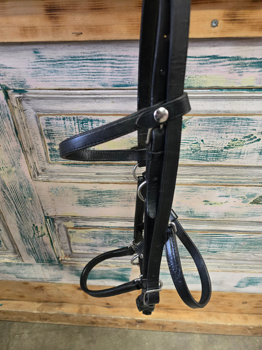 Black Leather Bitless Bridle