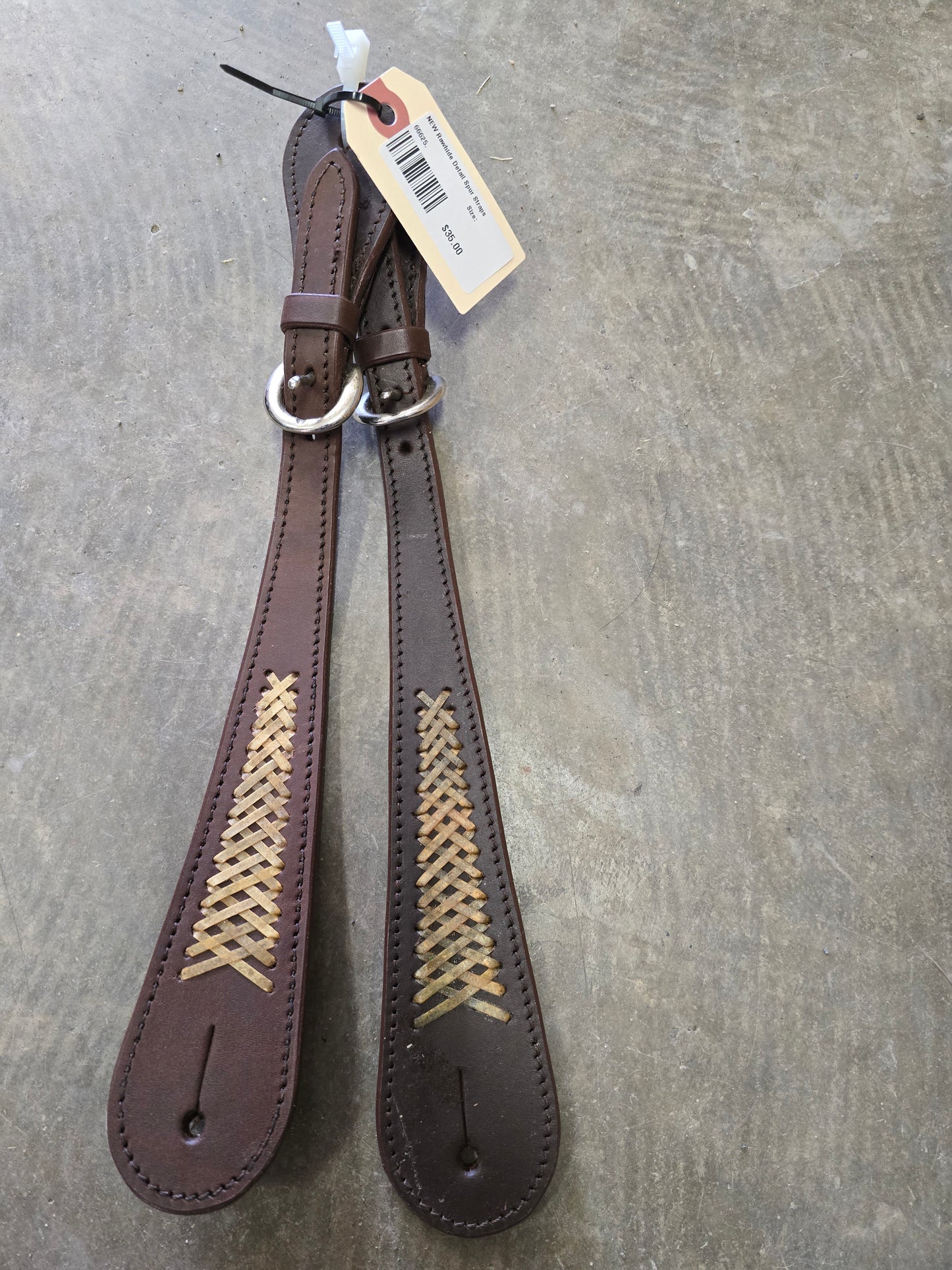 NEW Rawhide Detail Spur Straps