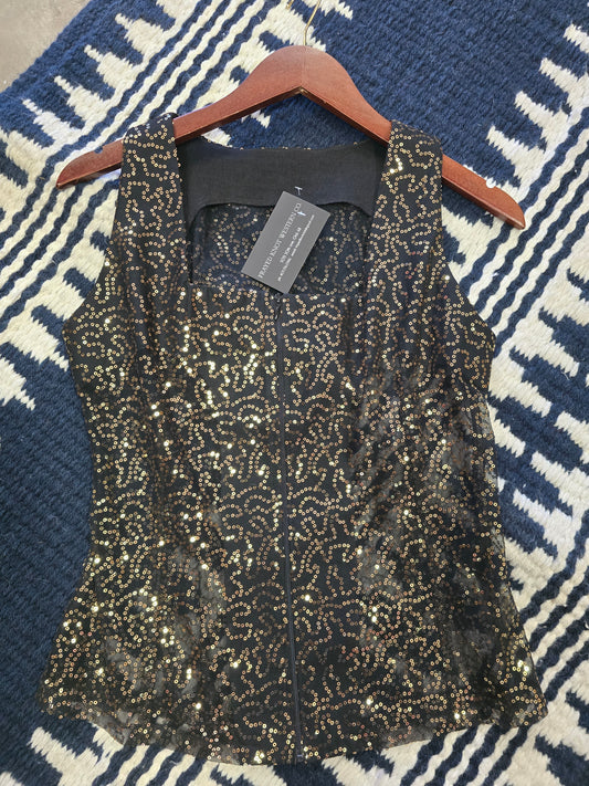 Black & Gold Sheer Show Vest