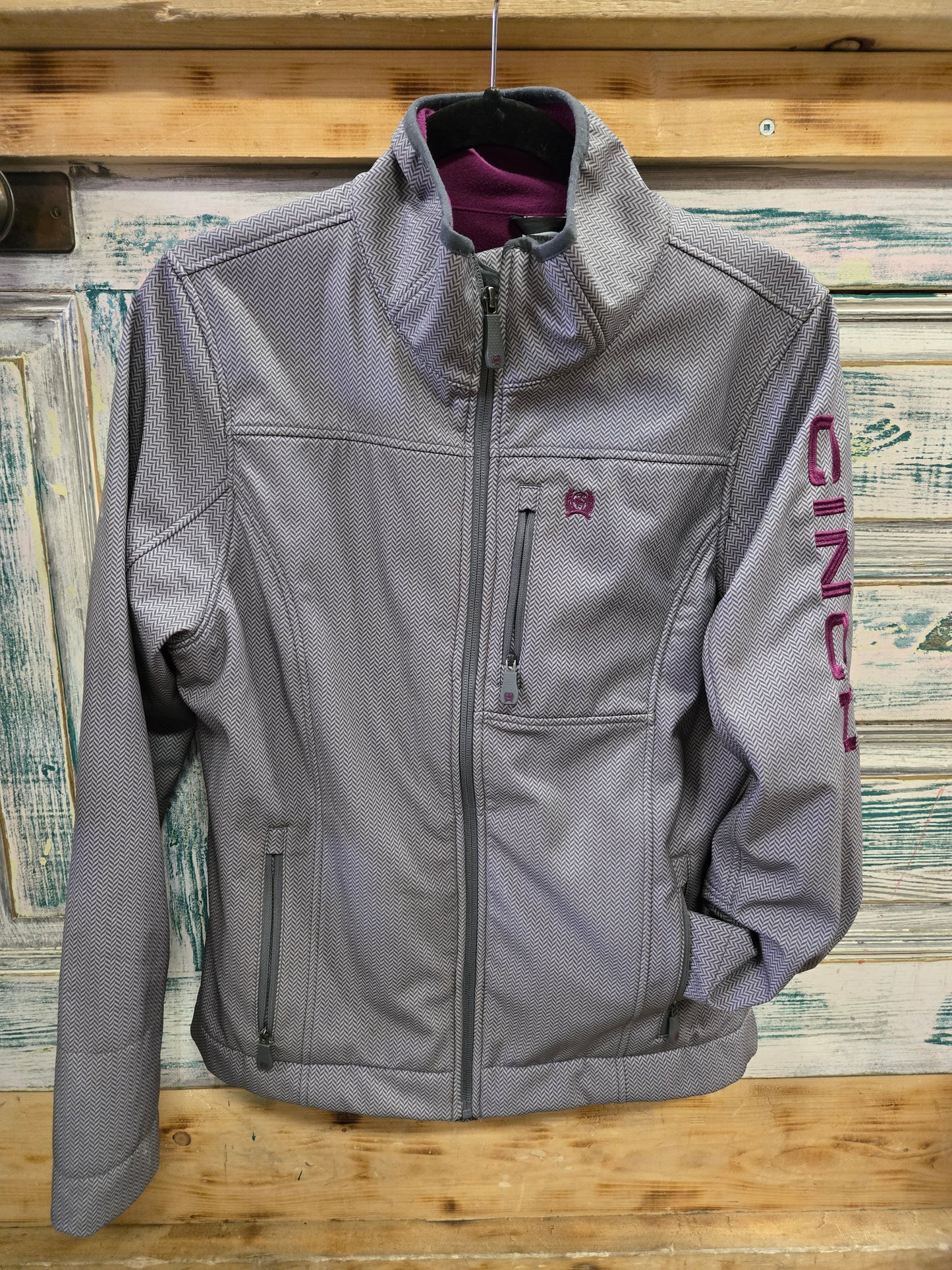 Grey Print Cinch Soft Shell Jck.
