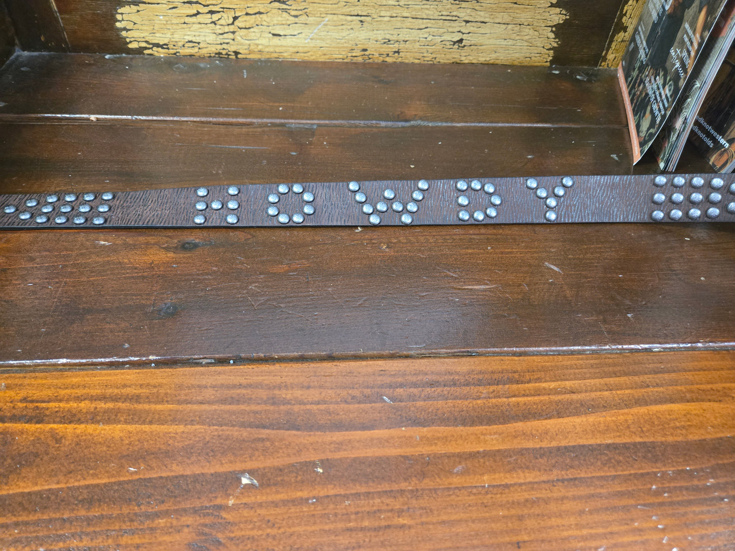 NEW Leather Studded Howdy Belt