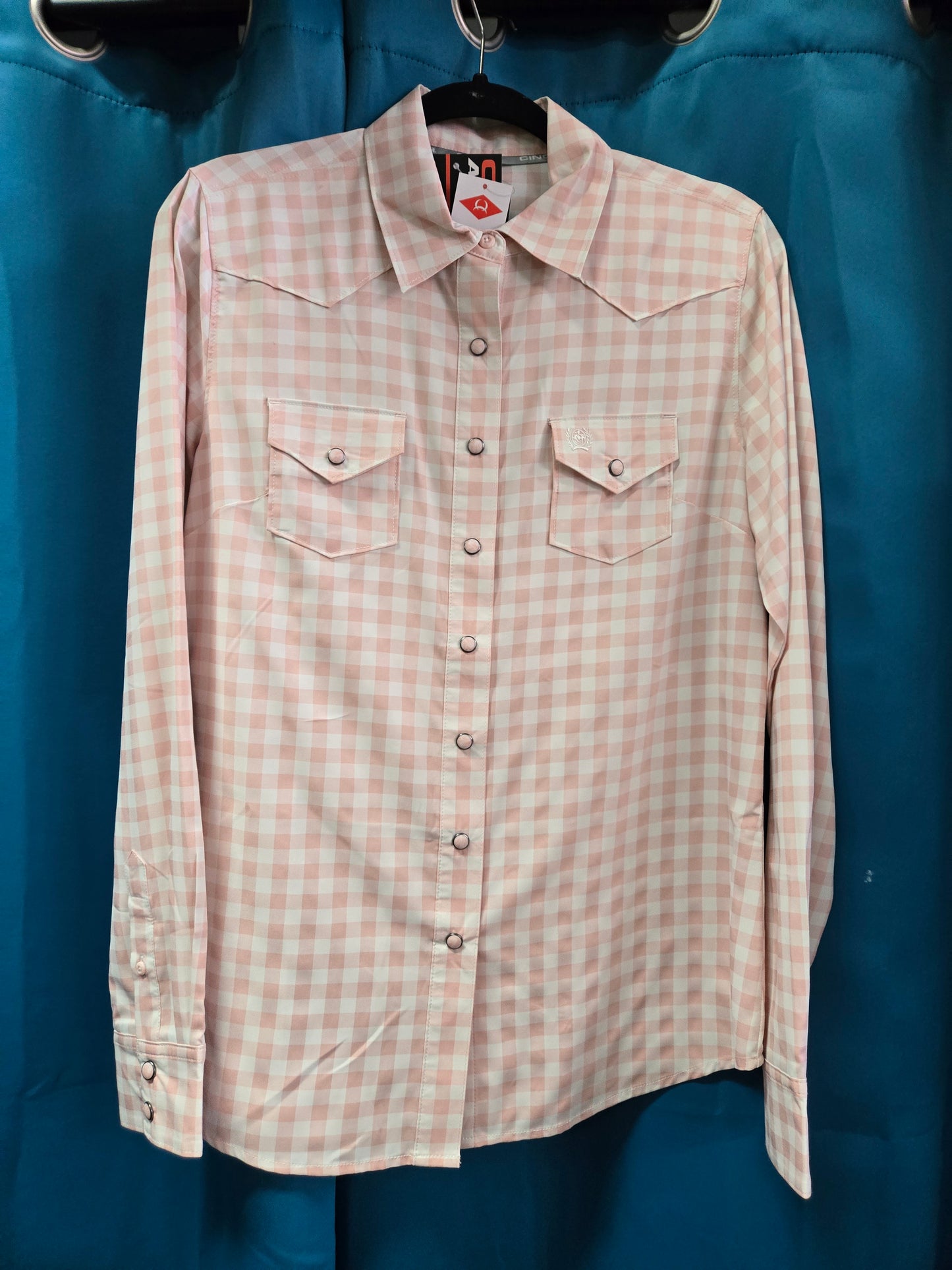 NEW Ladies Pink Checked                        W/Shirt