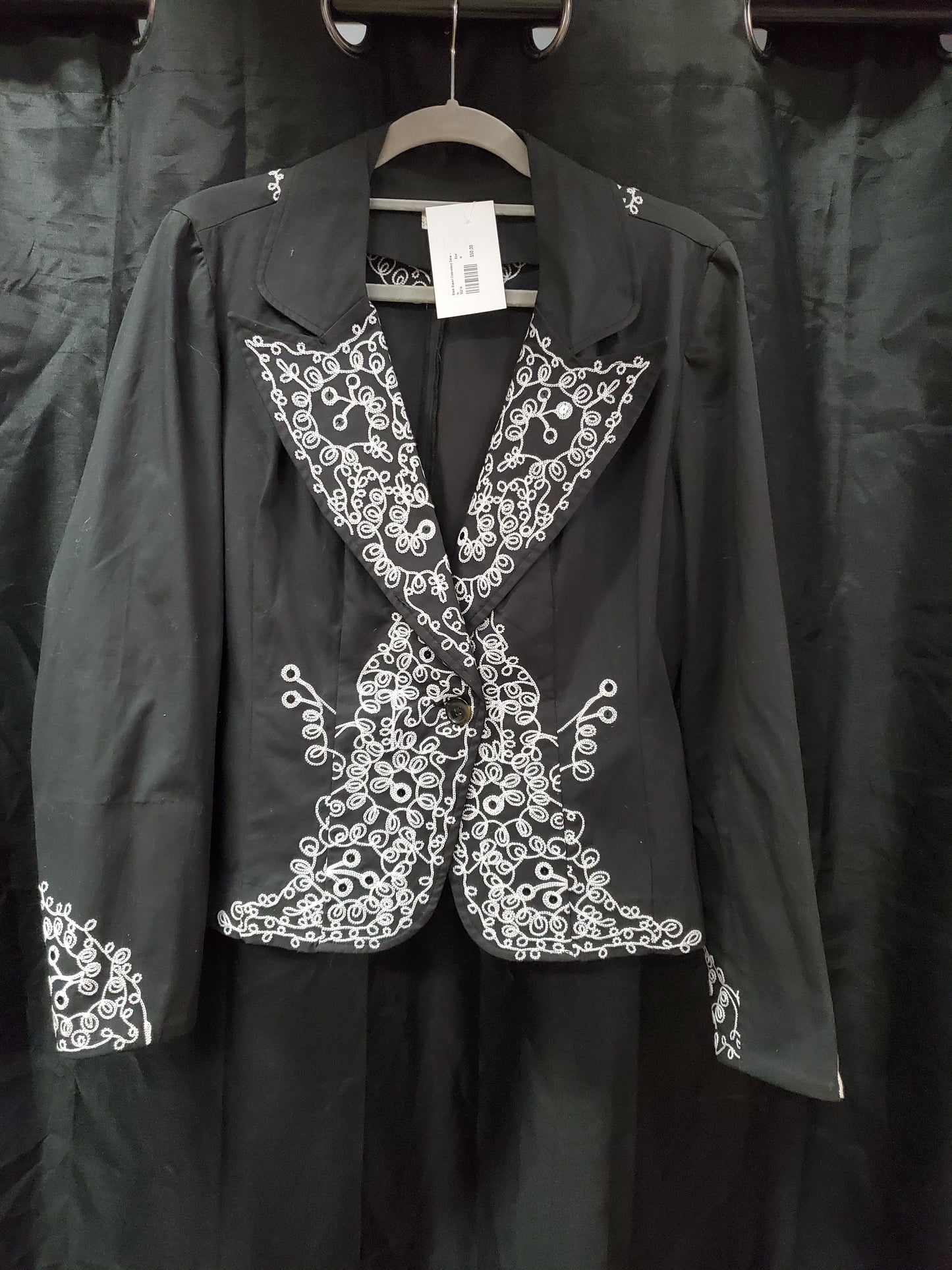 Black Blazer/ Embroidery Details