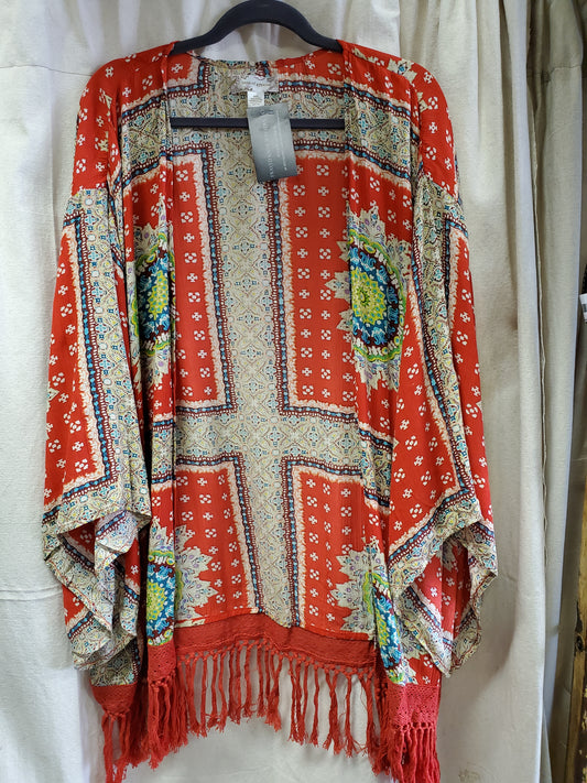 Boho Colorful Fringed Cardigan