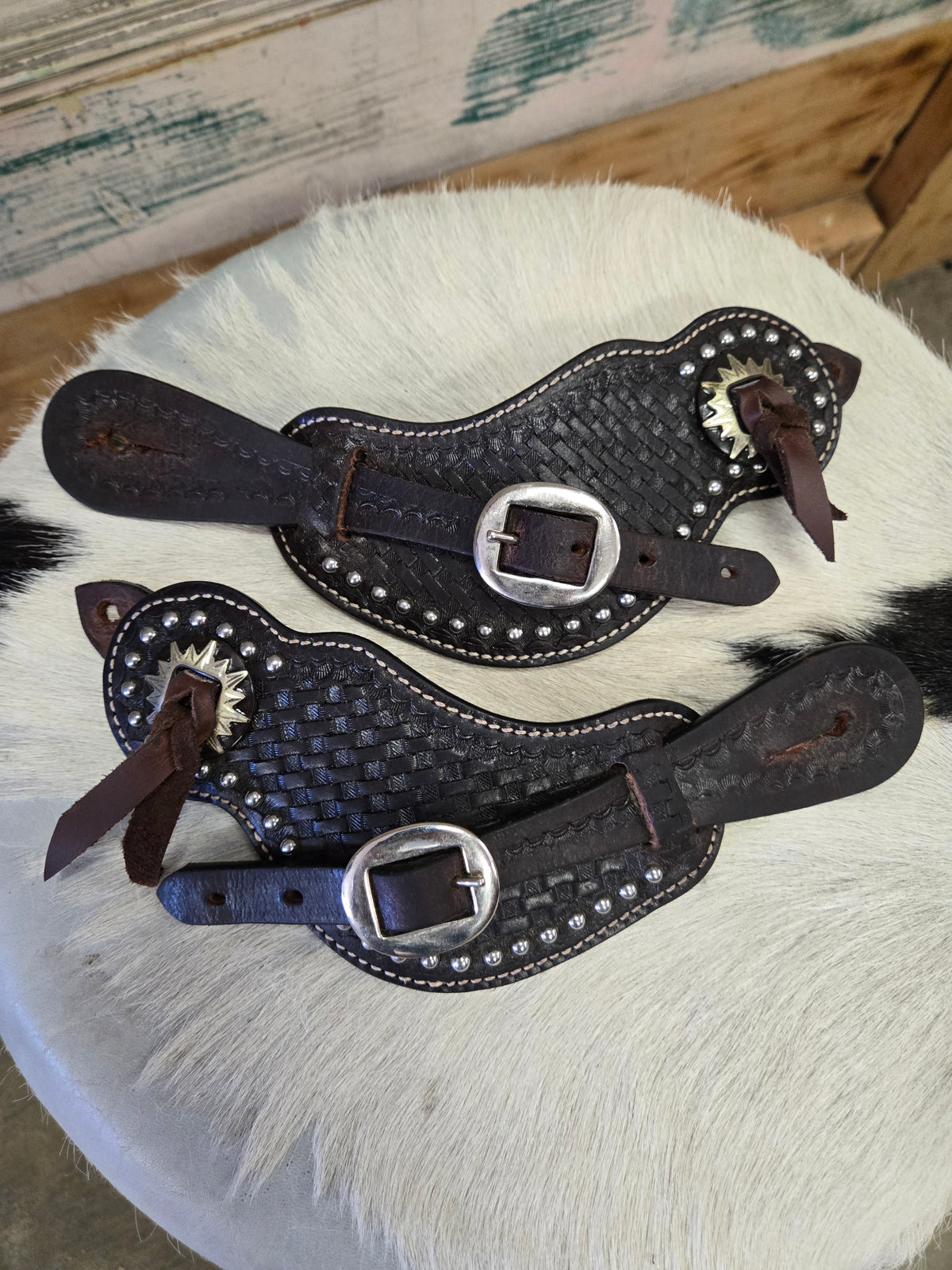 Spur Straps-Dot Detail/Stamped