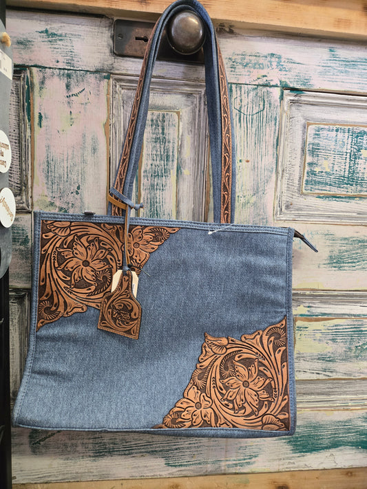 Denim & Leather Purse