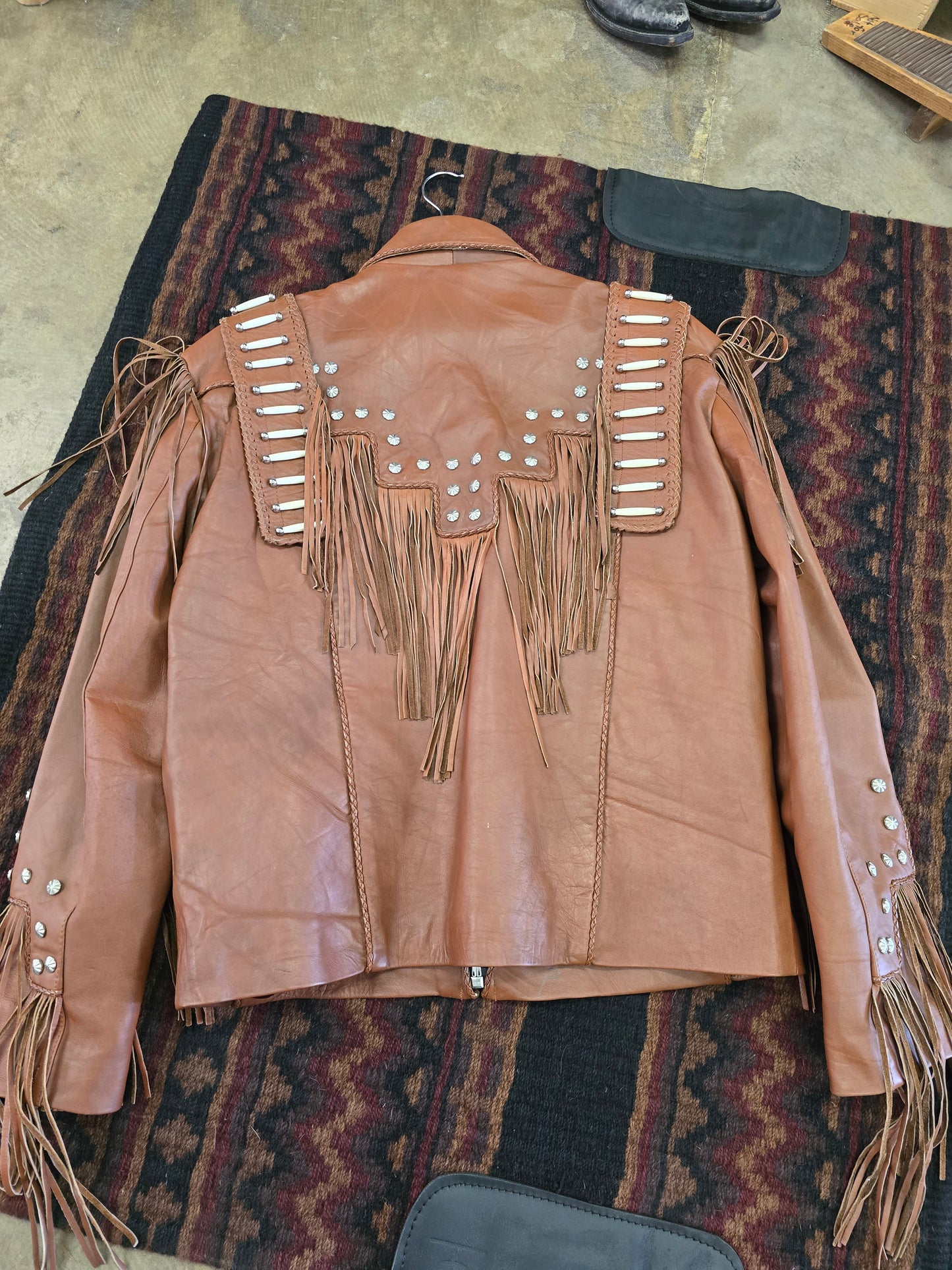 Vintage Bone & Fringed Jacket
