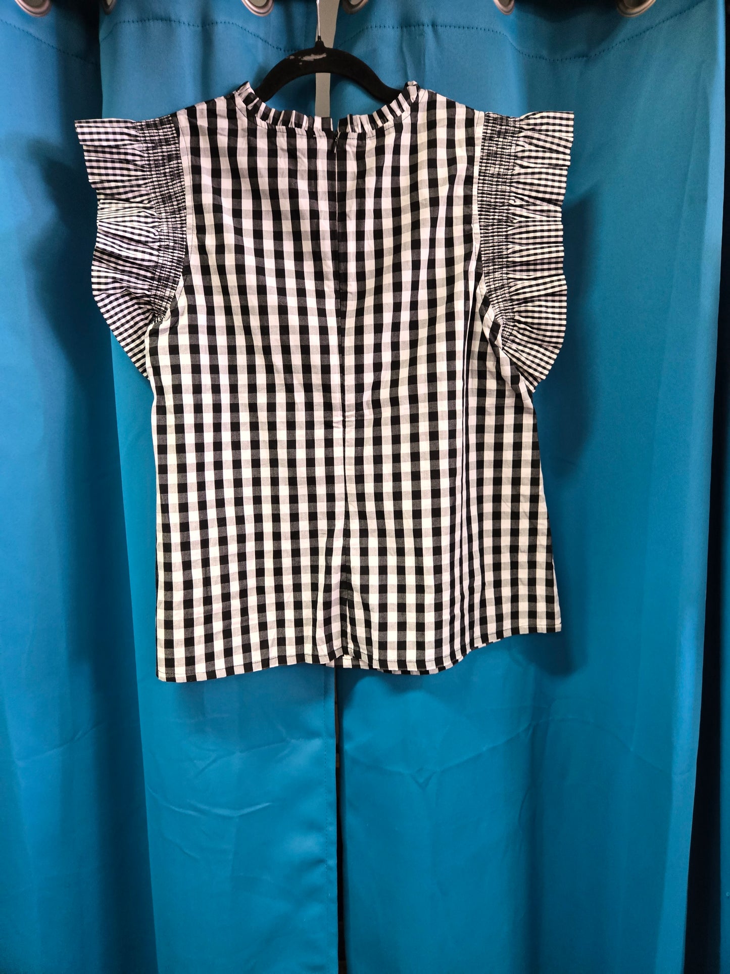 Black - White Checked Short Slv.