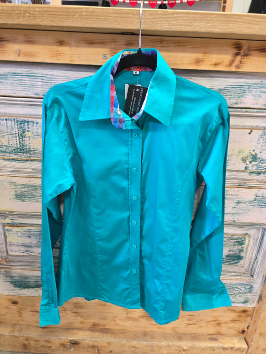 Teal Show Shirt w/ Contrast Cuff