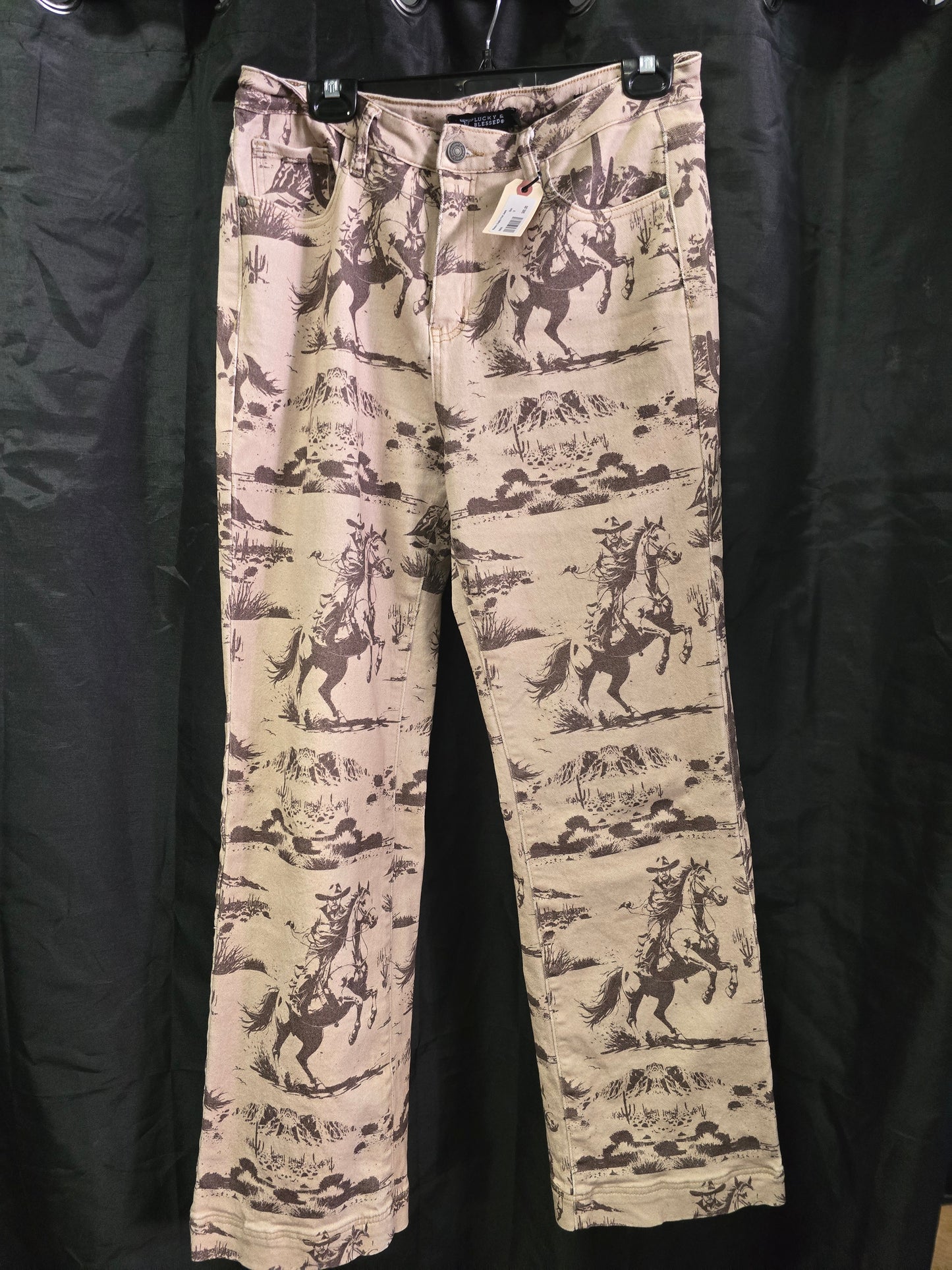 Western Graphic Print Jeans
