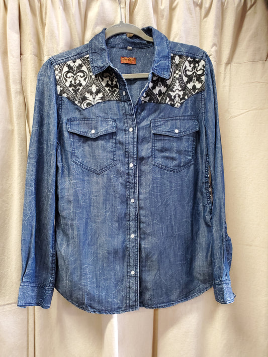 NWT Denim Scully Shirt/ Jacquard