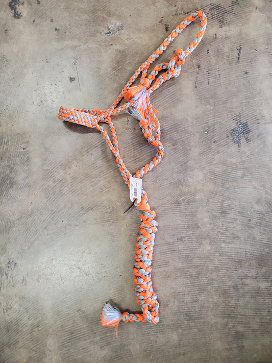 Orange -Grey Mule Tape Halter        & Lead