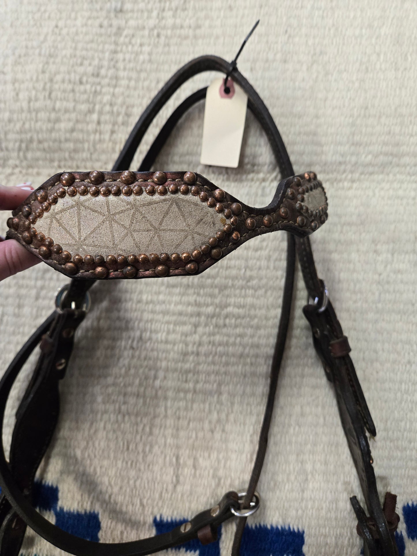 Browband Headstall/Copper                         Dot Detail