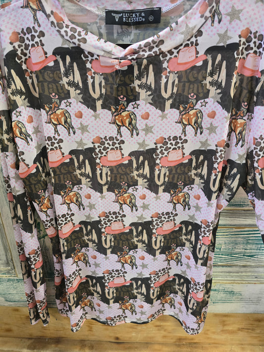 NEW ladies "Yeehaw" Mesh Shirt