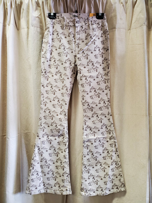 NEW Desert Print Flare Jeans