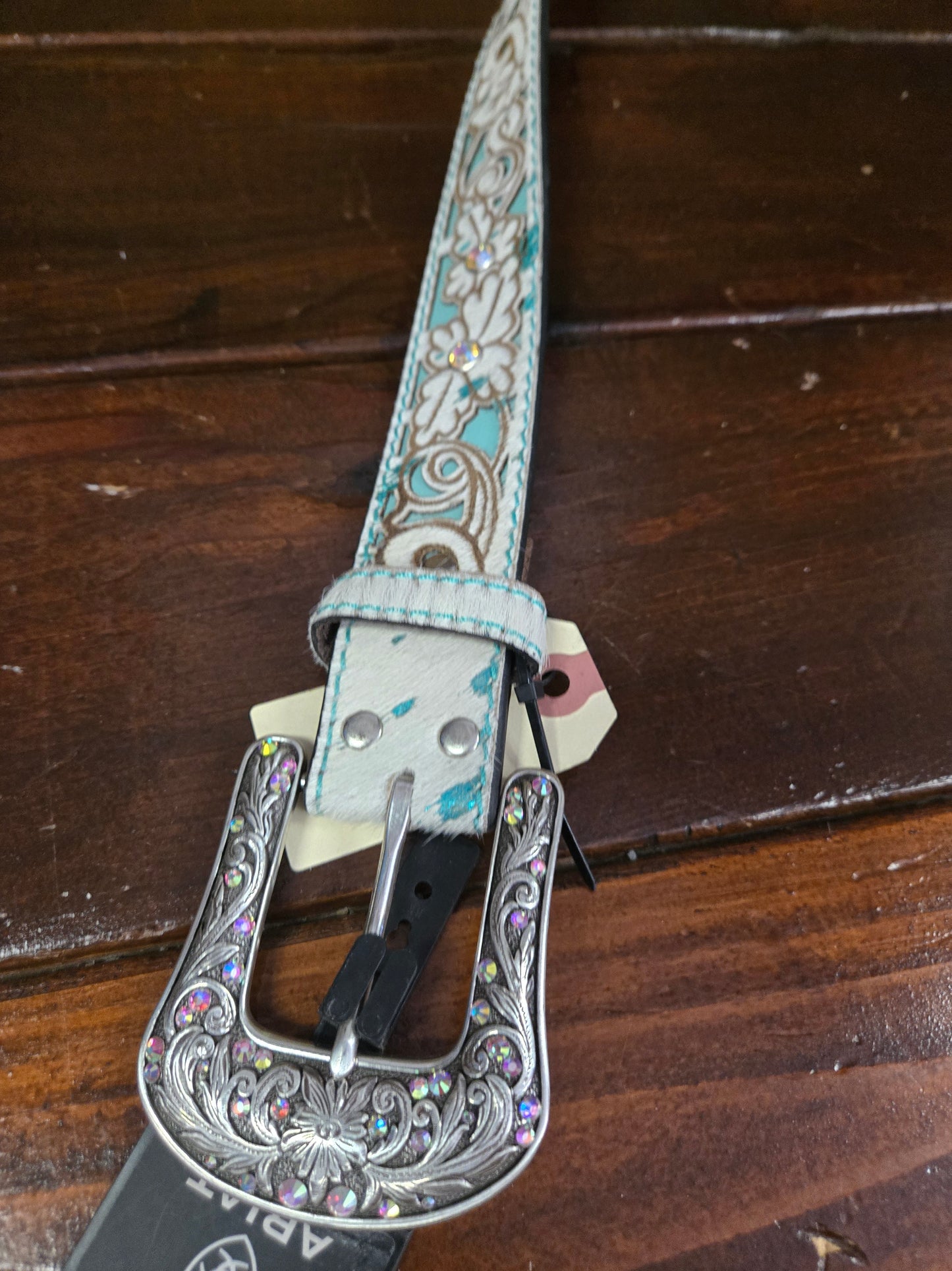 NEW Mint Inlay Carved Belt