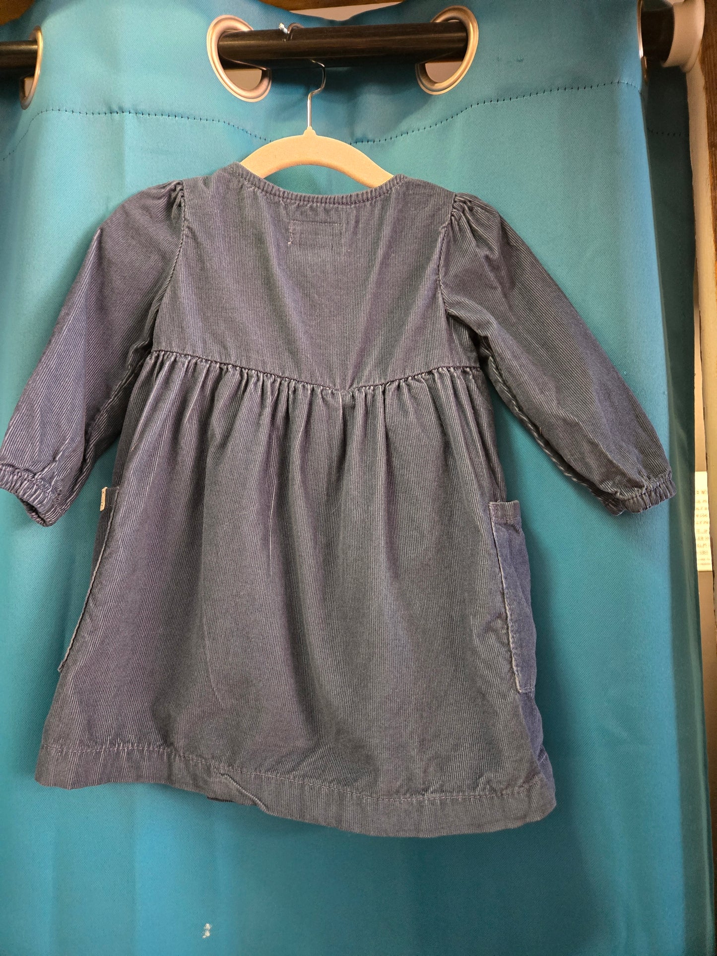 Blue Corduroy Dress/Diaper Cover
