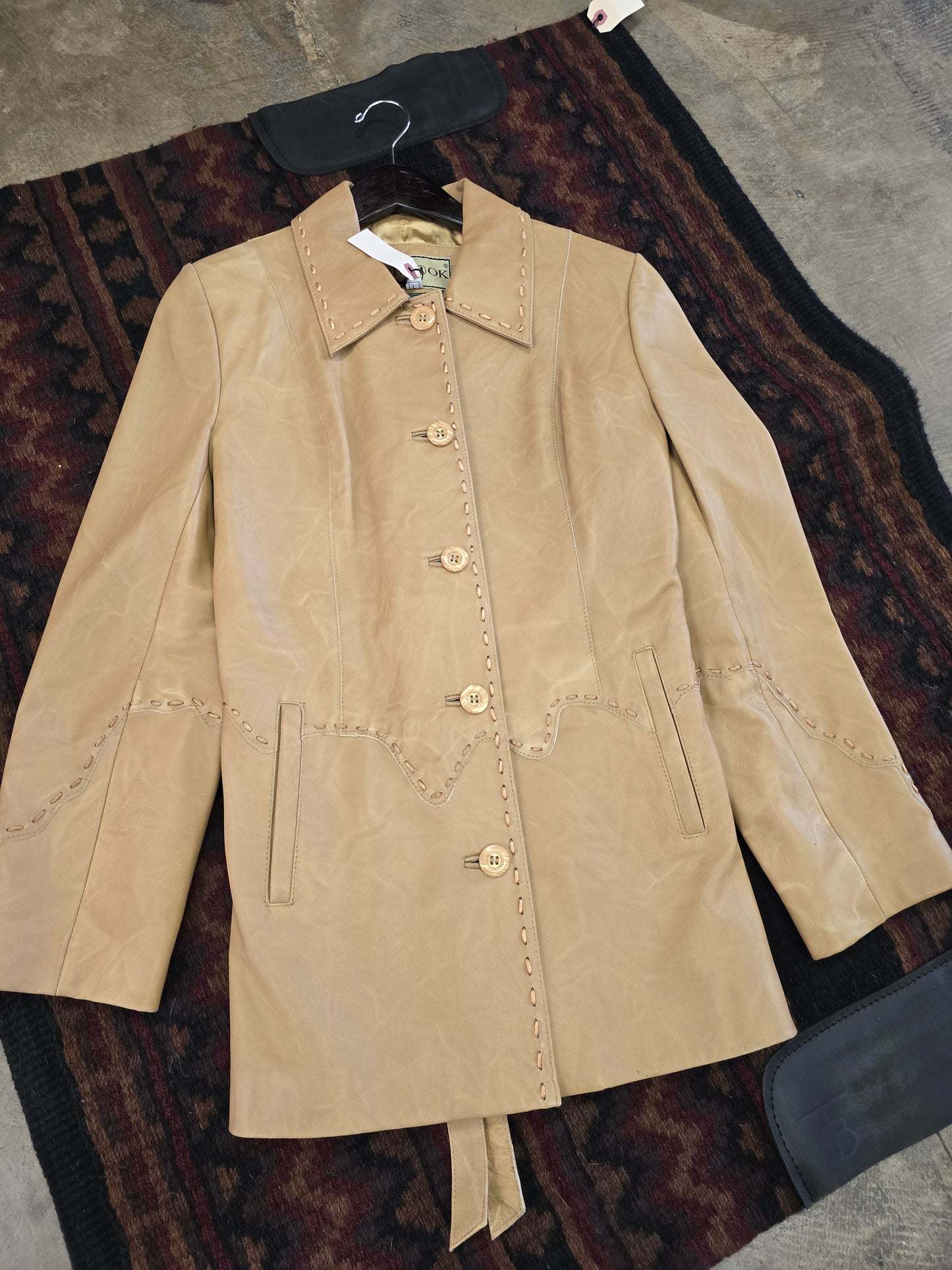 Leather Jacket/Buckstitch Det.