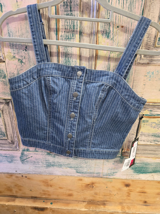 NEW Pinstriped Denim Tank Top