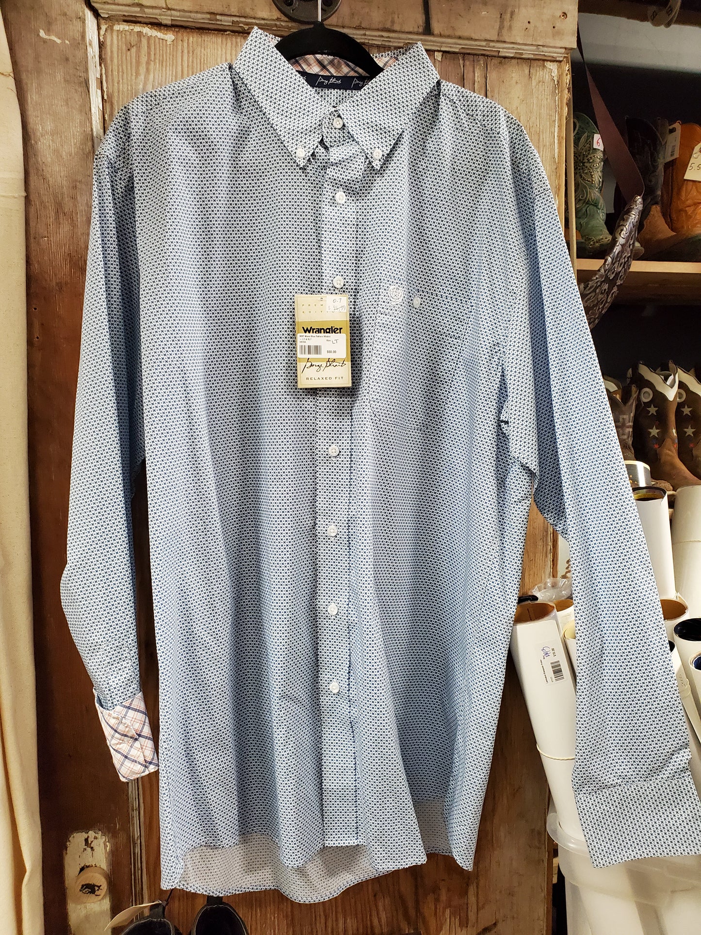 NWT Mens Blue Pattern W/shirt - LT & XLT