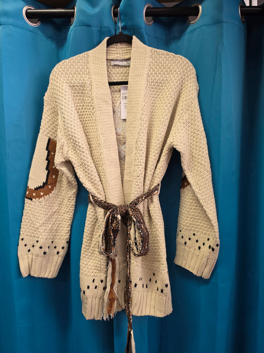 NEW Western Horse Belted                      Cardigan