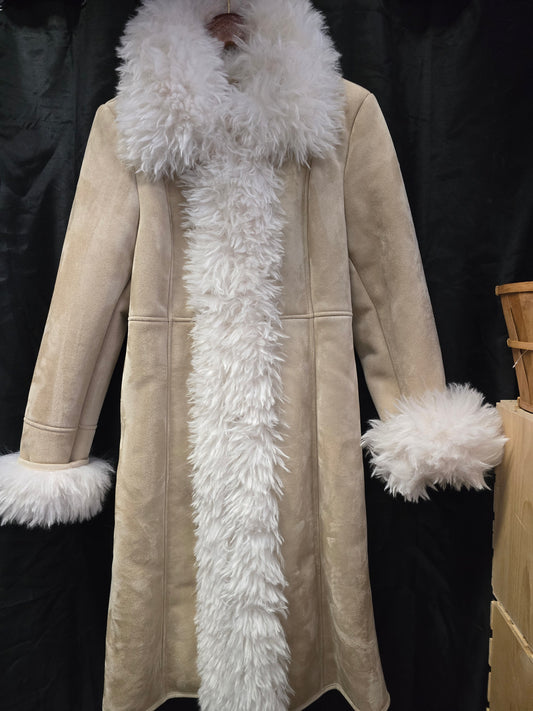 NEW Faux Sheerling Long Coat