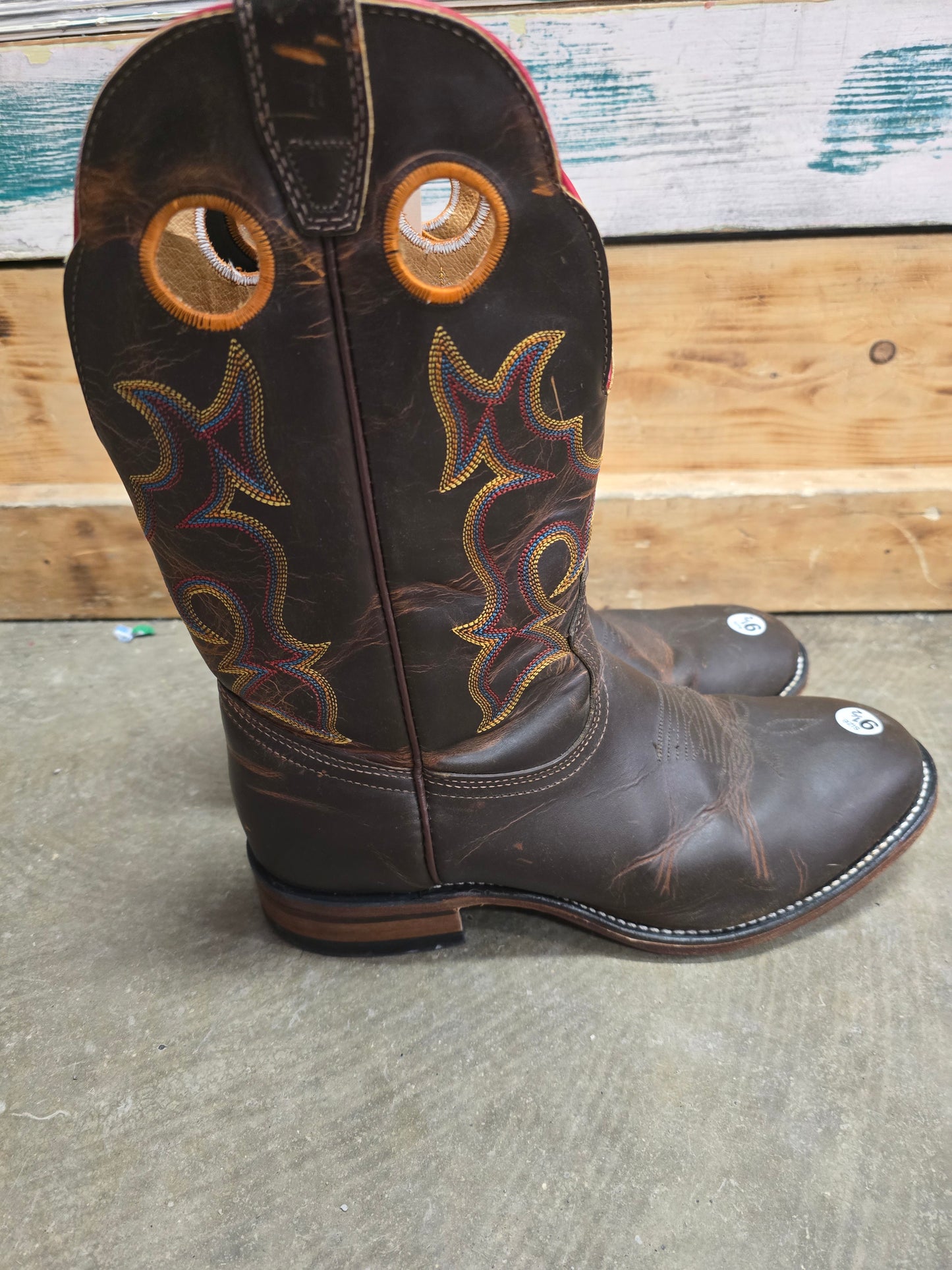 Boulet Cowboy Boots Brown/ Coloured Stiching
