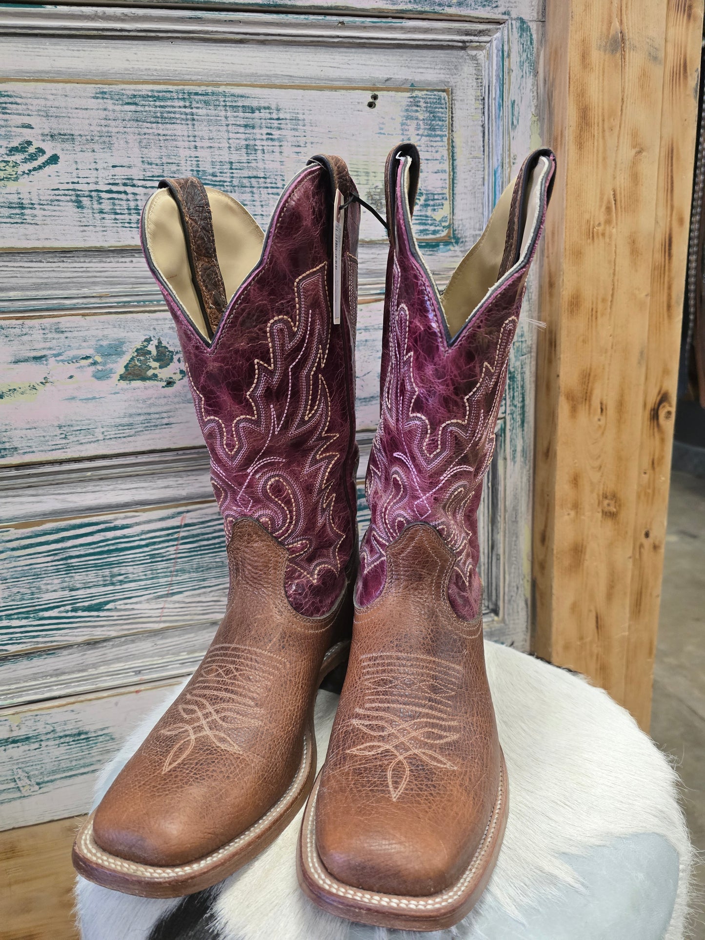 Raspberry Top Boots                     Sq. Toe
