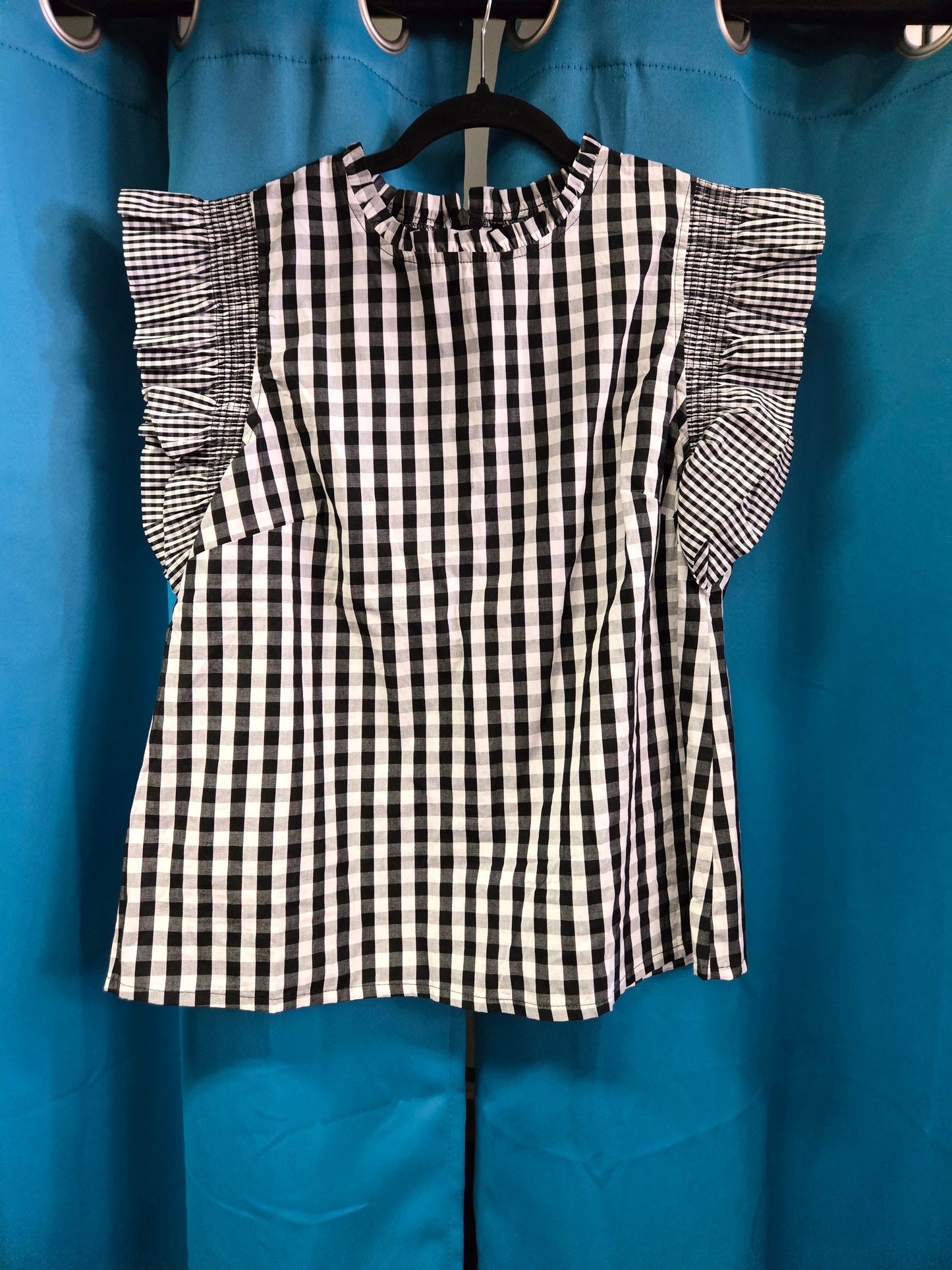 Black - White Checked Short Slv.