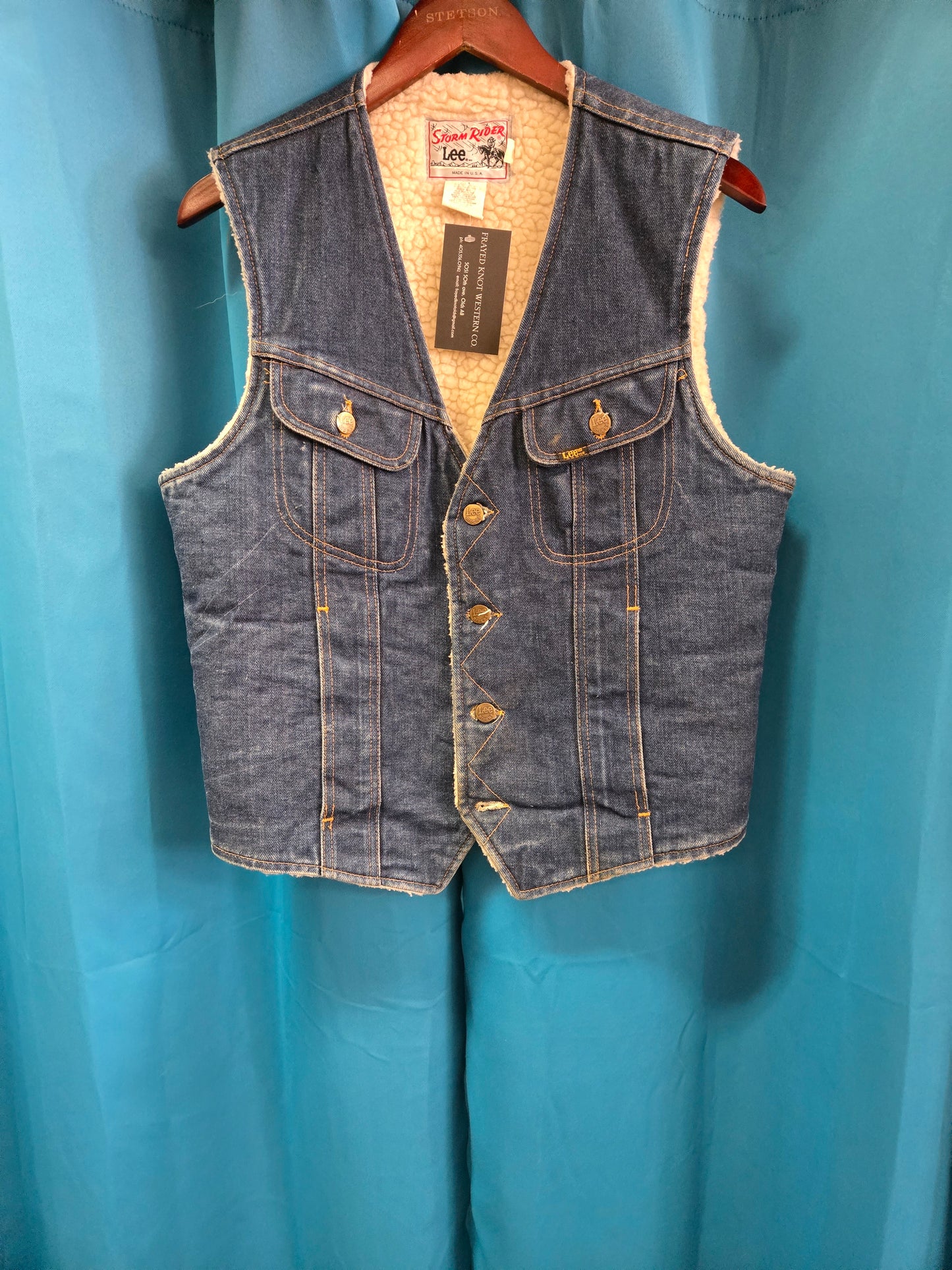 VINTAGE Lee Fleece Lined                          Denim Vest