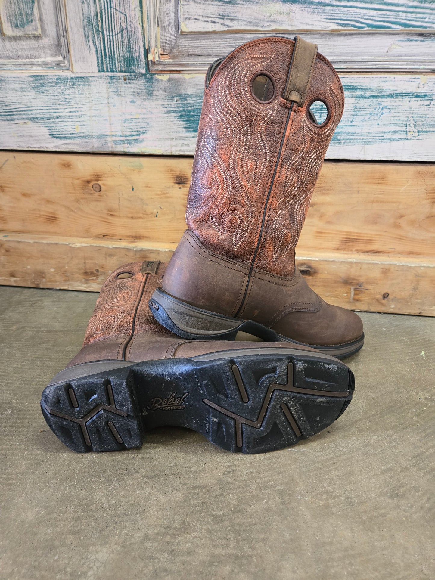 Mens Rnd Toe Orange Top Boots