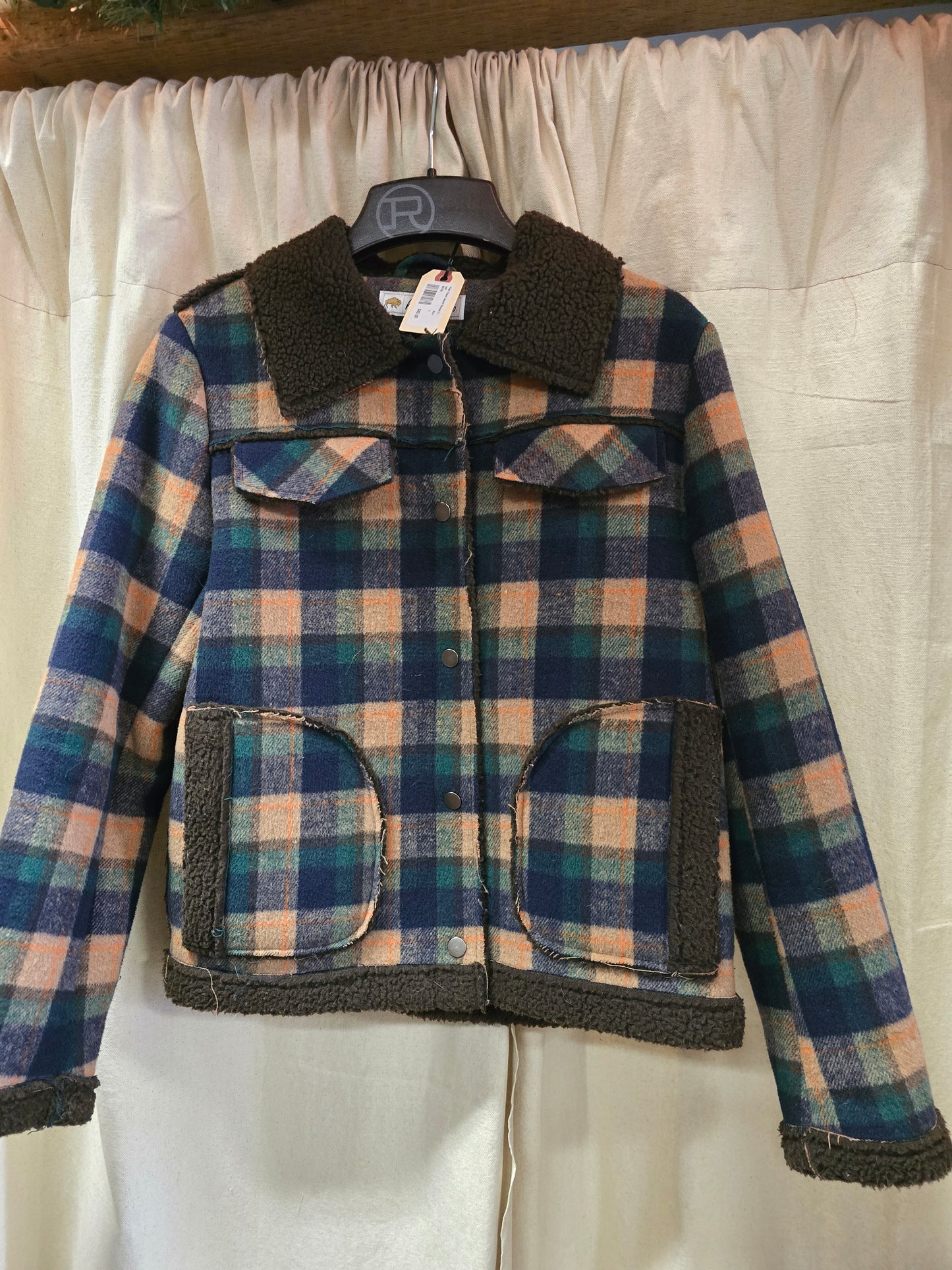 Plaid Flanel Jacket/ Sherpa Lined