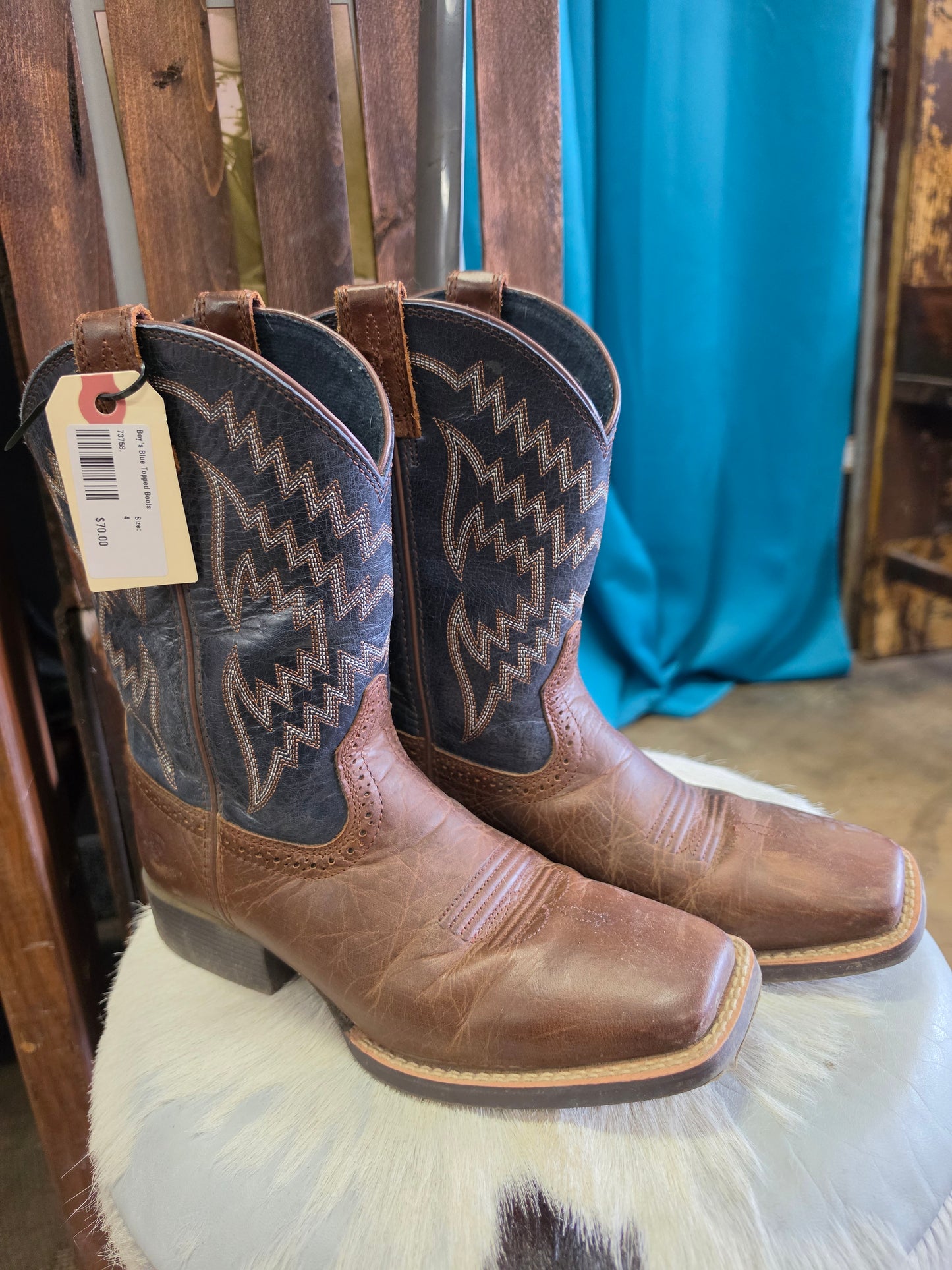 Boy's Blue Topped Boots